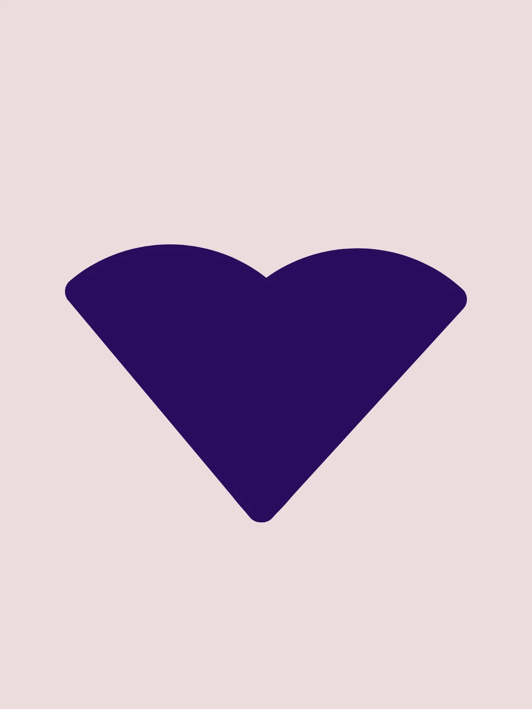 Dark purple heart-shaped design on a soft pink background, symbolizing love and affection.