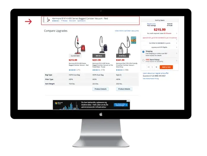 Sådan bygger du en produktside billede af computer med hjemmeside åben
